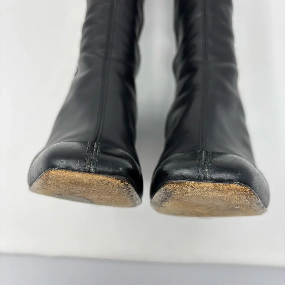 Gucci by Tom Ford GG Logo Black Leather Knee High Boots Size 8.5 Vintage - Picture 6 of 16